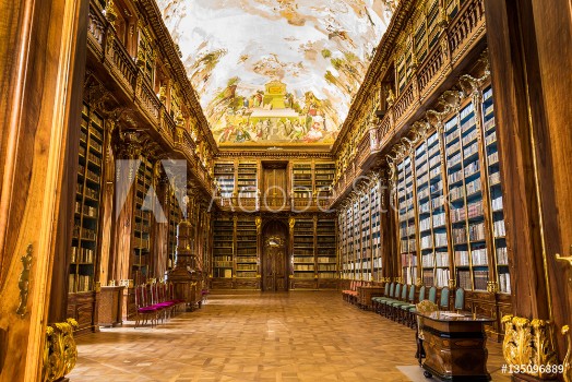 Picture of Library of Strahov Monastery in Prague Philosophical Hall